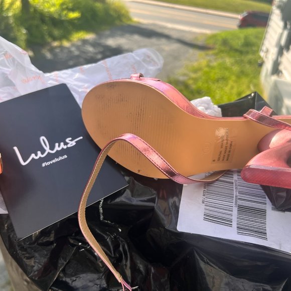 Kelly Pink Sculpted High Heel Sandals - Picture 4 of 6